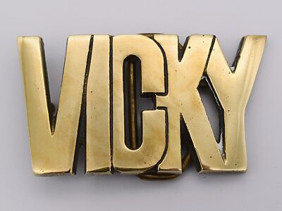 Vicky Name Solid Brass Vintage Belt Buckle