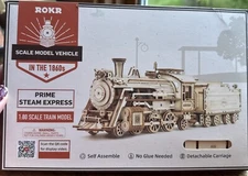 ROKR - Prime Steam Express - 308 Piece Wooden Train Model Kit - 1:80 Scale (New)