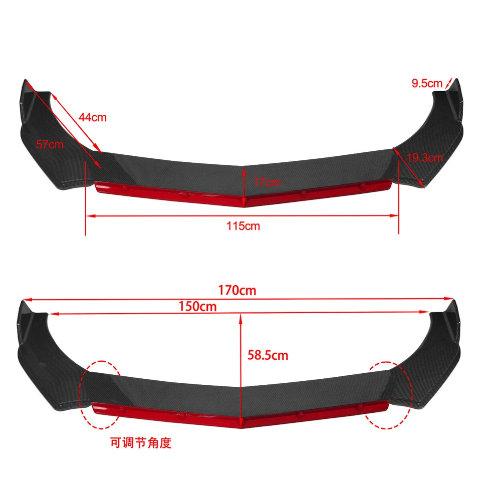 For Volkswagen EOS 2007-2016 Front Bumper Rear Lip Spoiler Splitters Body+Kit - Image 2 of 4
