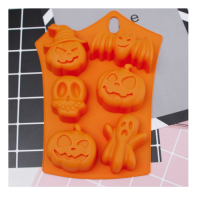 Halloween Kürbis Geist Gesicht Fledermaus Schädel x6 CupCake Dekorieren Glasur Schokoladenform