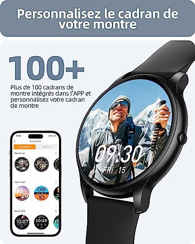 Parsonver Montre Connectée avec Appels Bluetooth, 1.32" Montre Sport avec 100+ S - Photo 6/7