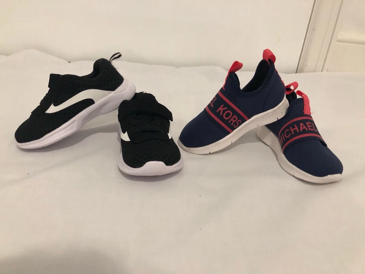 Michael Kors Wonder Nation Kids Boys Sneakers Shoes Black Blue Red Size 5