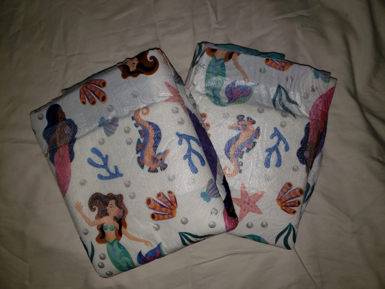 (2) Samples of Rearz Mermaid Tales Adult Diapers 11000ML Size Medium 30"-40"