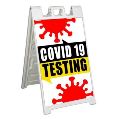 VIRUS TESTING Signicade 24x36 Aframe Sidewalk Sign Banner Decal PANDEMIC