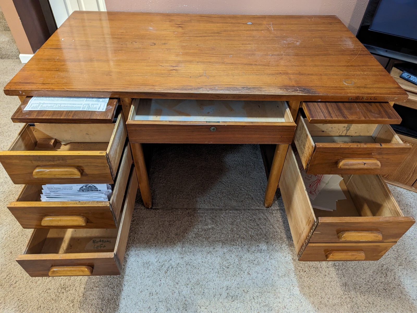 Vintage Oak Desk eBay