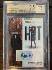 Zion Williamson Hoops Hot Signatures Rookies - Auto Rookie Card. -BGS 9.5