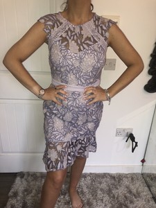 lipsy two tone lace bandeau flippy hem dress