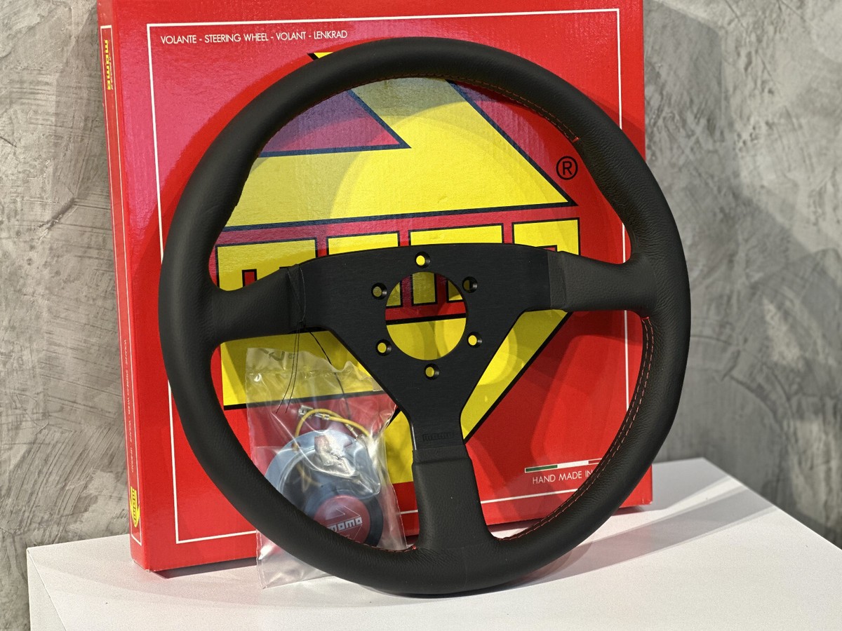 Genuine New MOMO ITALY STEERING MONTECARLO 350mm Red Logo | eBay