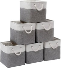 Cube Storage Bins 6 Pack Collapsible Fabric Storage Cubes 11 Inch Cube Organizer