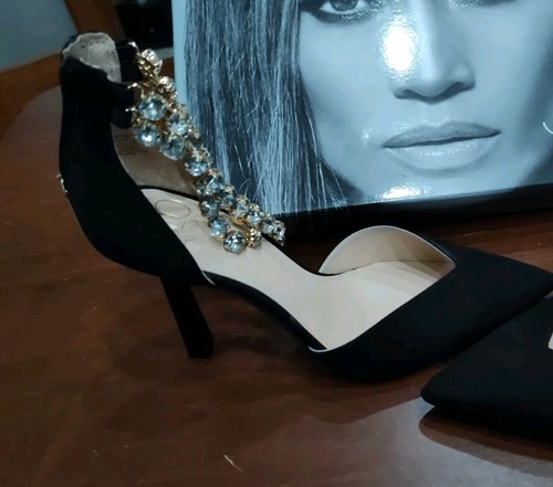 JLO Jennifer Lopez-Norna Black Pumps High Heels Womens Size 7 M + Original Box - Picture 2 of 7