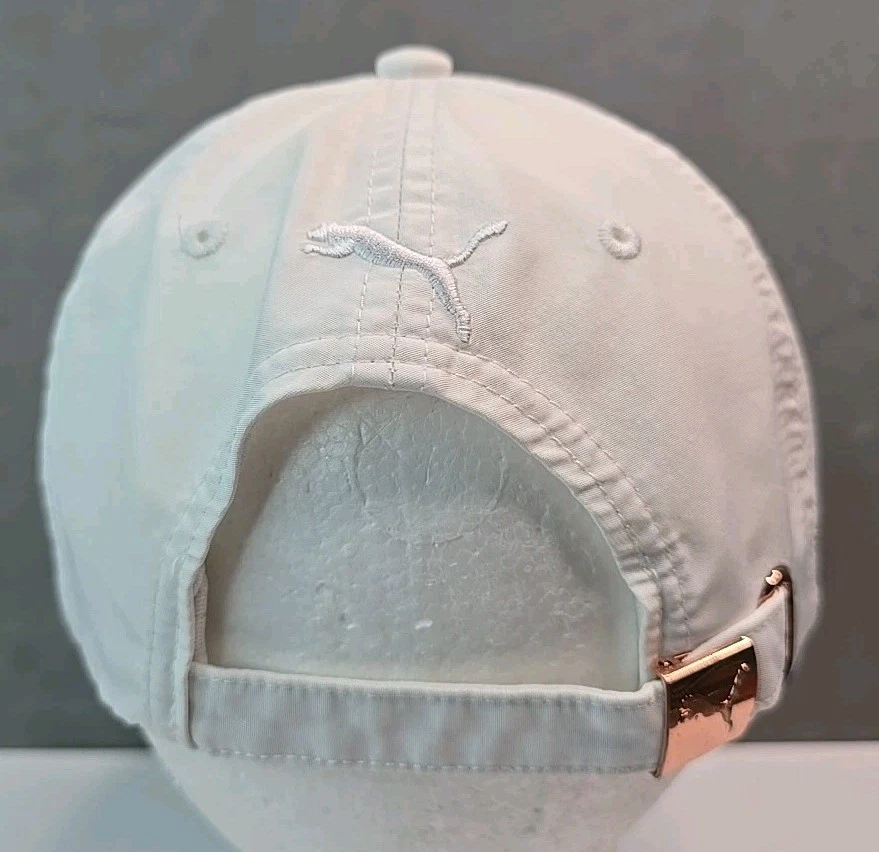 Gorra PUMA para mujer Evercat Opal ajustable blanca oro rosa metal logo gorra Foto 3 de 4