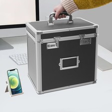 Portable File Cabinet Lock Storage Organizer Home Office Metal Box with Handle
