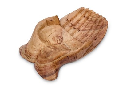 Hand of Hope Opferschale - 30 cm Holz Teak Wurzel Obst Zubehör Schale