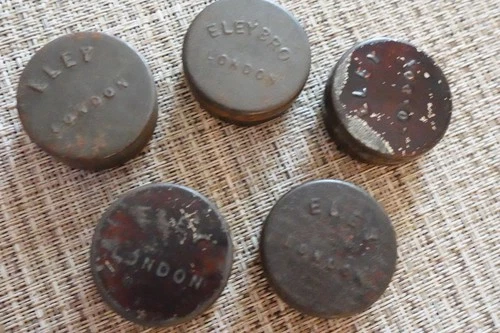 5 Eley Bros. London Civil War Percussion Cap Tins - EMPTY