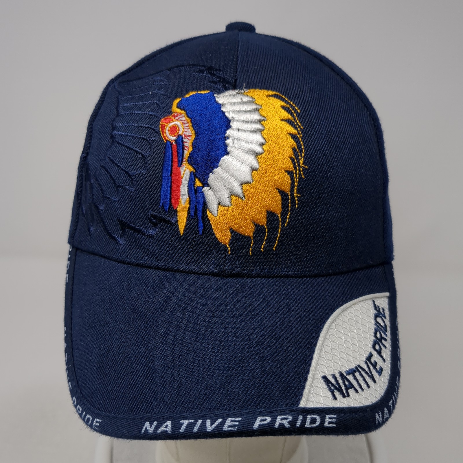 Native Pride Strapback Baseball Hat Blue One Size… - image 2