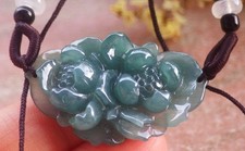 Video Certified Icy Green Natural A Jade jadeite pendant Rose Flower 花开富贵 959372