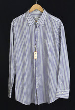 NWT Peter Millar Dress Shirt -XL- Purple Stripe 100 Cotton