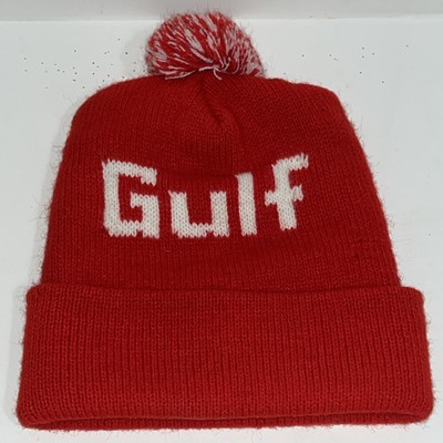 GULF Oil/Philadelphia Phillies Pom Pom Beanie Tassel Cap Hat Red VTG Energy MLB