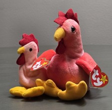 Ty Beanie Babies Vintage/Retired STRUT the Rooster w/ Teenie Strut mint w/ tags