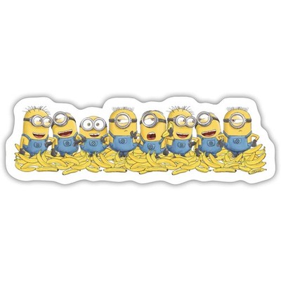 Minions Many Happy Minions On Bananas Sticker, max. 4 x 4''