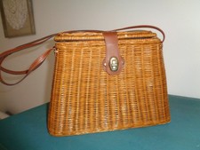 Vintage Wicker/Rattan Handheld Purse w/Liner