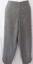 Talbots Tweed Wool Blend Gray Bulky Pants Sz 12