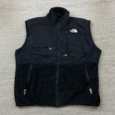 VTG North Face Denali Fleece Vest Jacket Medium Black Full Zip Hike Trekker 90s
