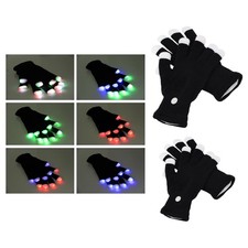 LED Gloves Soft with Color Changing Mittens for Game Concert Christmas Festival
