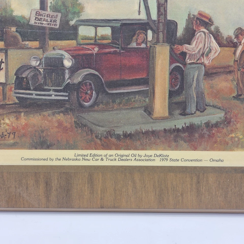 Placa de 12"x11" vintage 1979 Joye DeKlotz impresión de gasolinera concesionarios de automóviles de Nebraska Foto 4 de 4