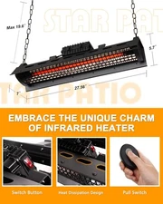 Star Patio Electric Patio Heater / Remote Outdoor Heaters, Hanging Patio Heater