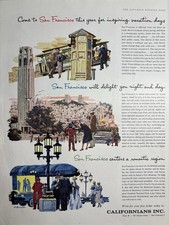 1959 Californians Inc San Francisco Vacation Days Romantic Region VTG Print Ad