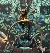 Quirky Antique Bronze Monkey Shaped Towel Holder Ring Bathroom Accessory New