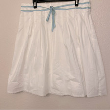 Old Navy vintage white lightweight Knee Length a line skirt beachy preppy 12