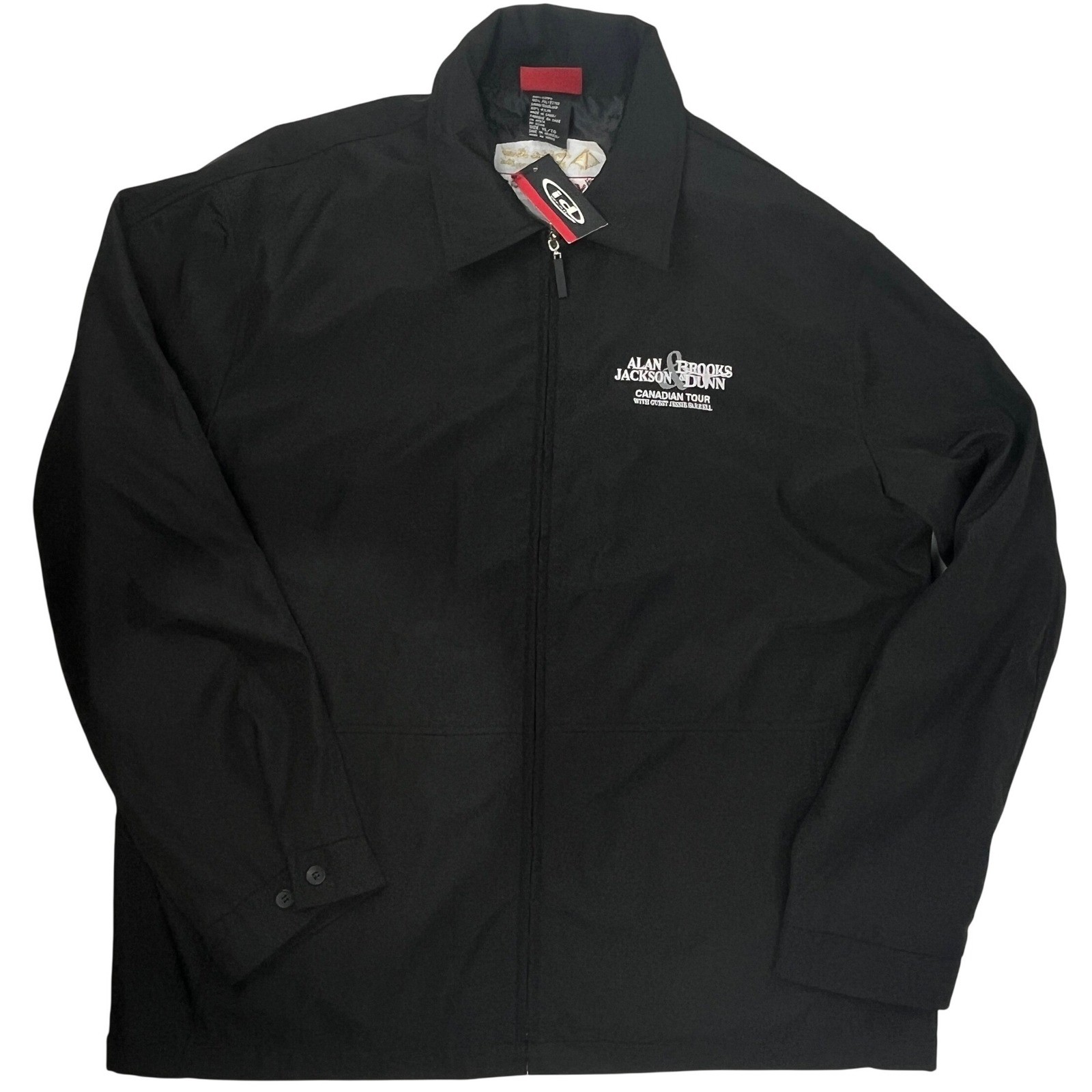Chaqueta softshell Alan Jackson Brooks & Dunn Canadian Tour para hombre XL negra nueva con etiquetas