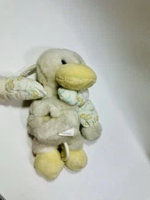 Vintage Carters Duck Duckling Musical Plush Crib Pull Baby Toy Yellow HTF