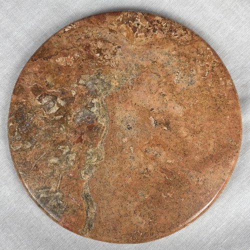 Waterstone Inc 8" Round DARK TRAVERTINE Marble Trivet Coaster Hot Plate