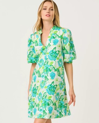 SALE New Lilly Pulitzer Mialeigh Linen Dress Monarch Rose Butterfly Resort 10