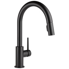 Delta Trinsic Pull-Down Kitchen Faucet Matte Black-Certified Refurbished