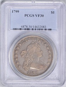 1799 Draped Bust Silver Dollar PCGS VF30  *  #14632083
