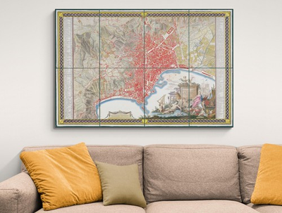 #ad #ad 1790 Map of Naples Italy – Streets Harbor Fortresses Churches amp; Landmarks $552.00