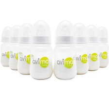 8 PCS 4oz AntiColic Baby Bottle Slow Flow Nipples Narrow Neck Stage 1