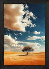 Lone Tree Desert Watch Framed Wall Art Poster Canvas Print Picture