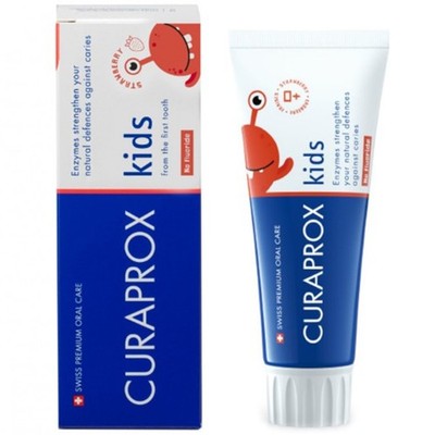 1x Curaprox Kinderzahnpasta ohne Fluorid Erdbeere 60ml