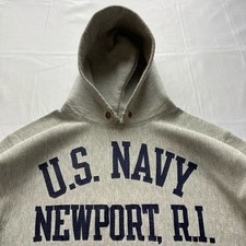 80s Champion Reverse Weave Hoodie US Navy Trico Tag Made in USA Large Vintage