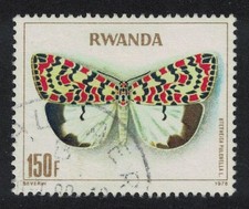 Rwanda Butterfly  Utetheisa pulchella  150f KEY VALUE 1979 Canc SG#918