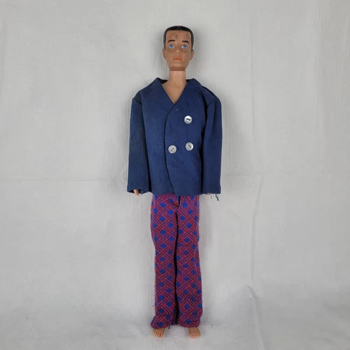 vintage BARBIE Ken 1960 DOLL Brunette Hair FIGURE straight leg MATTEL 12" tall