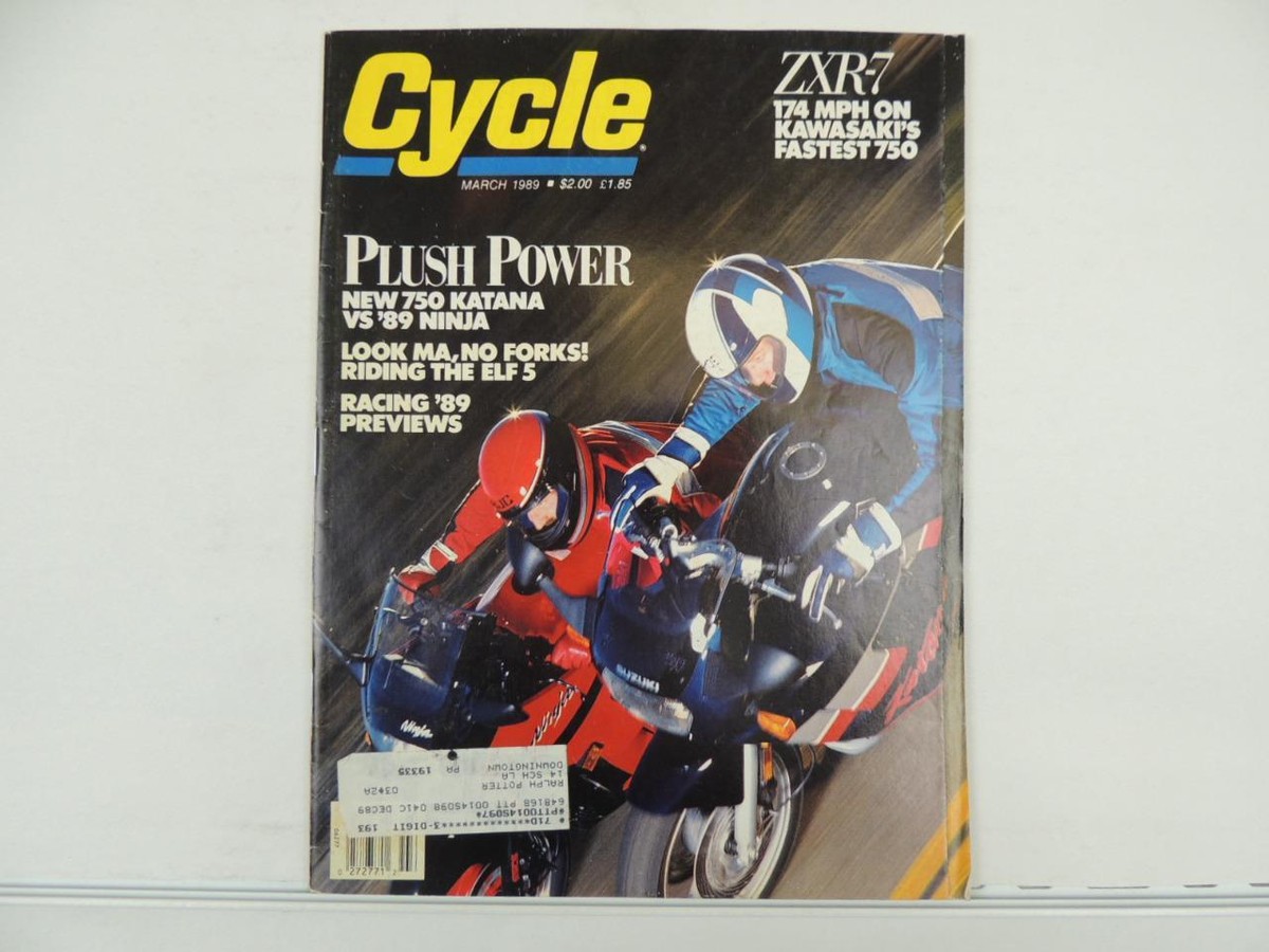 Vintage March 1989 CYCLE Magazine 750 Katana Ninja Kawasaki ZXR7