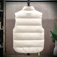 Men's Winter Down Vest Fashion All-match Stand-collar Sleeveless Jacket Solid Th