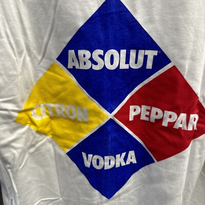 T-Shirt Promozionale Absolut Vodka Nera - Planet Earth's Favorite Sul Retro, Nuova