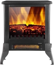 14” Freestanding Electric Fireplace Heater Stove Real